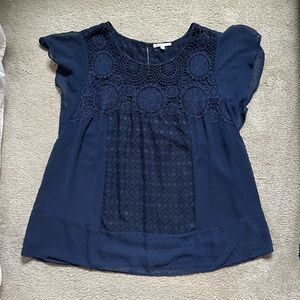 Beautiful navy blouse-LOVE!